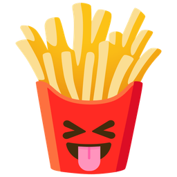 French fries and Squinting face with tongue