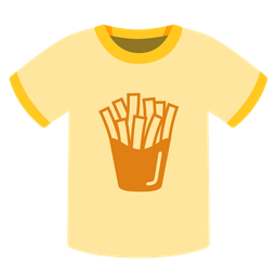 french fries and t-shirt