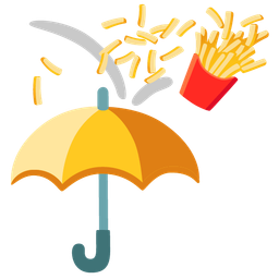 french fries and umbrella