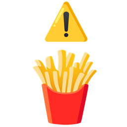 french fries and warning