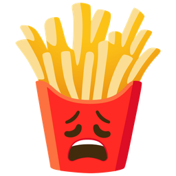 french fries and weary face