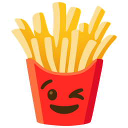 French fries and Winking face