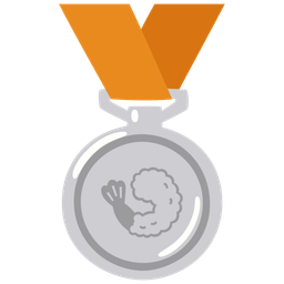 Fried shrimp and 2nd place medal