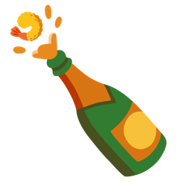 Fried shrimp and Bottle with popping cork