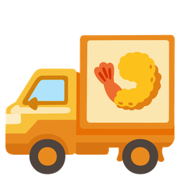Fried shrimp and Delivery truck