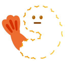 Fried shrimp and Dotted line face