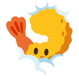 Fried shrimp and Face in clouds