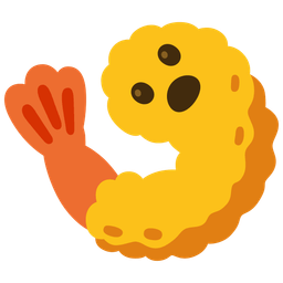 Fried shrimp and Face with open mouth