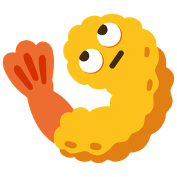 Fried shrimp and Face with rolling eyes