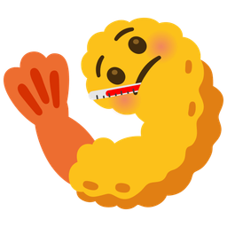 Fried shrimp and Face with thermometer