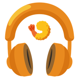 Fried shrimp and Headphone