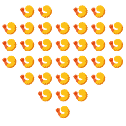 Fried shrimp and Heart suit