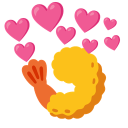 Fried shrimp and Heart with arrow