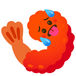 Fried shrimp and Hot face