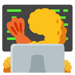 Fried shrimp and Laptop