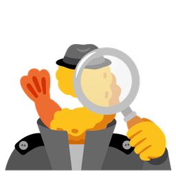 Fried shrimp and Magnifying glass tilted right