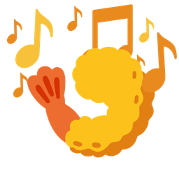 Fried shrimp and Musical notes