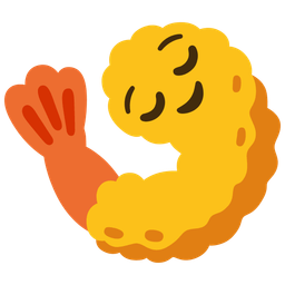 Fried shrimp and Relieved face