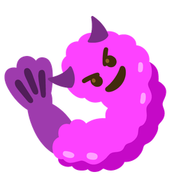 Fried shrimp and Smiling face with horns