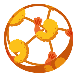 Fried shrimp and Soccer ball