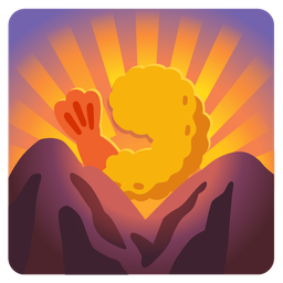 Fried shrimp and Sunrise over mountains