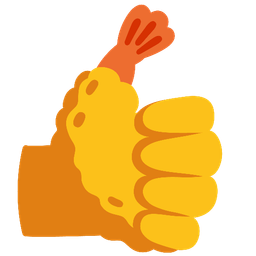 Fried shrimp and Thumbs up