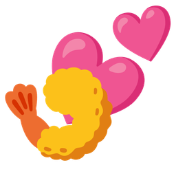 Fried shrimp and Two hearts