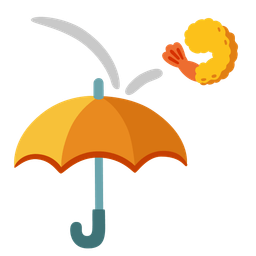 Fried shrimp and Umbrella