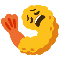 Fried shrimp and Weary face