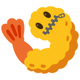 Fried shrimp and Zipper-mouth face