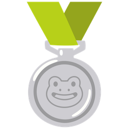 frog and 2nd place medal