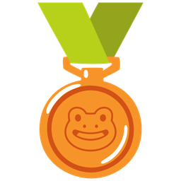 frog and 3rd place medal