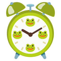 frog and alarm clock