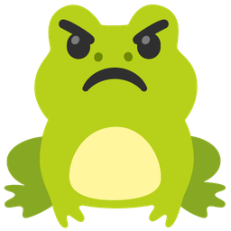 frog and angry face