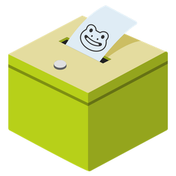 frog and ballot box with ballot