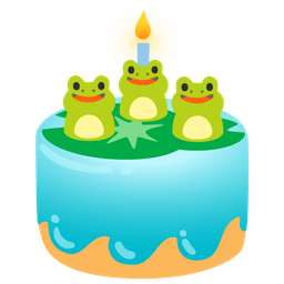 frog and birthday cake