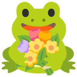 frog and bouquet