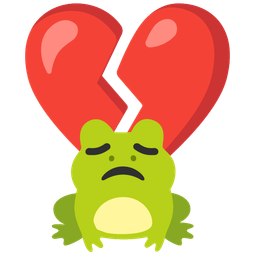 frog and broken heart
