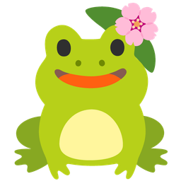 frog and cherry blossom