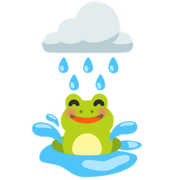 frog and cloud with rain
