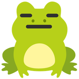 frog and expressionless face