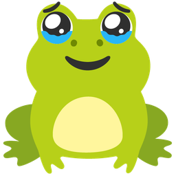 frog and face holding back tears