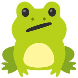 frog and face with diagonal mouth