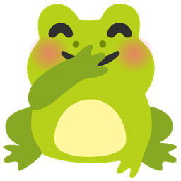 frog and face with hand over mouth