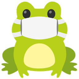 frog and face with medical mask
