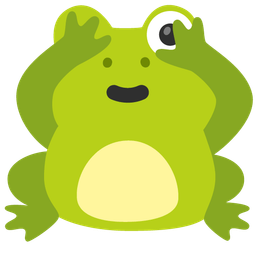 frog and face with peeking eye