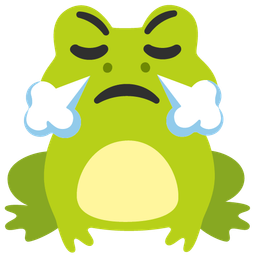 frog and face with steam from nose