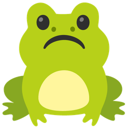 frog and frowning face