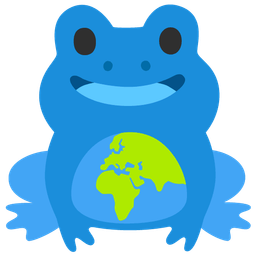 frog and globe showing Europe-Africa