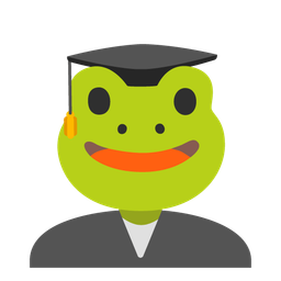 frog and graduation cap